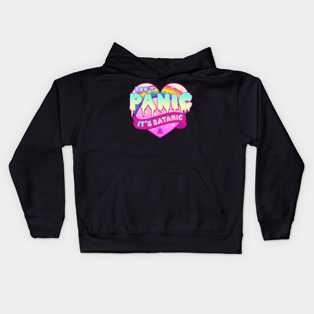 Don't Panic It's Satanic - Cute Pastel Goth Gift Kids Hoodie by biNutz